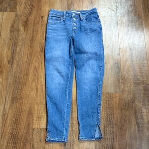 Levi’s 721 buttonfly high rise skinny ankle jeans size 26